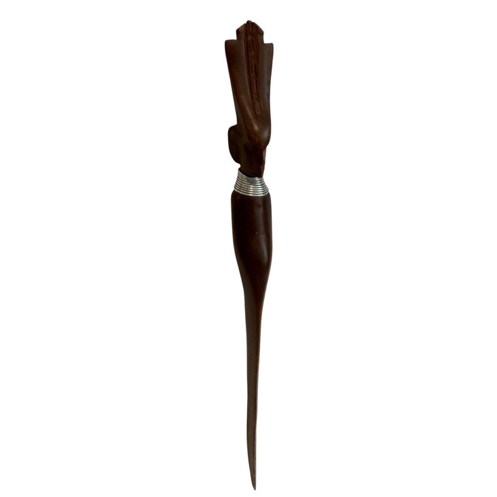Vintage Hand Carved Tribal African Warrior Wooden Knife Dagger Letter Opener 9.5